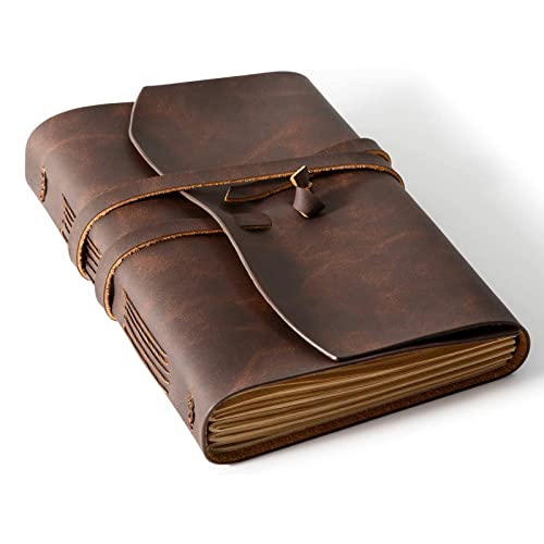 Vintage Brown Leather Journal Front View