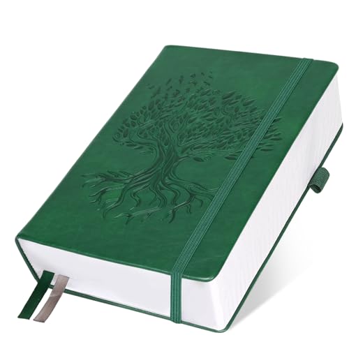 Billtigif Lined Journal Notebook, 365 Numbered Pages, B5 College Ruled, Hardcover - Green