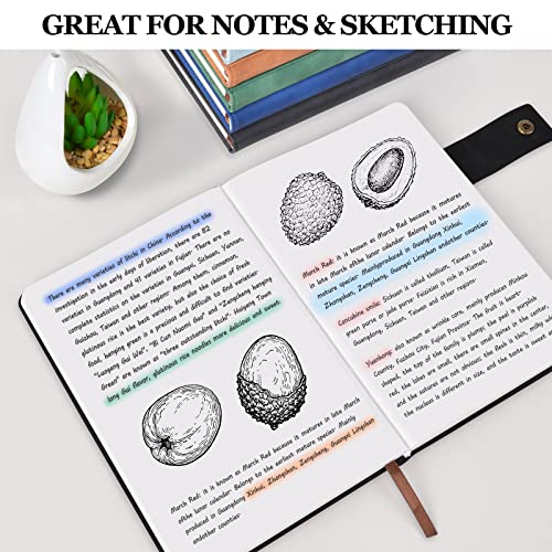 Blank Journal PAIBAS - A5 Hardcover Notebook Sketchbook with 200 Page，Leather Journals for Writing, Drawing，Journaling，Medium 5.8" x 8.4" Sketch book for Men & Women