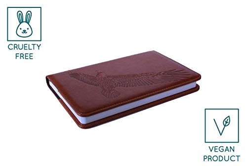 Eagle Refillable Faux Leather Journal, Vegan Lined Writing Journal for Women and Men
