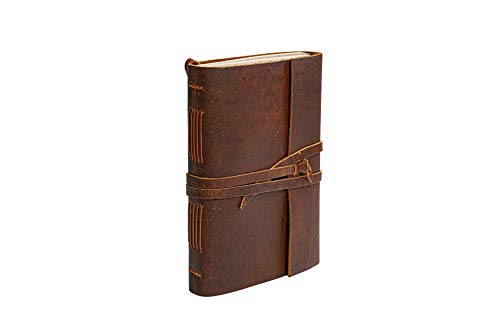 Handmade Vintage Leather Bound Journal, Rustic Journal Notebook for Men and Women with Unlined Leather Craft Paper 