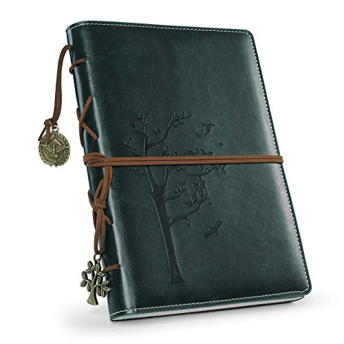 Tree of Life Refillable Vintage Faux Leather Journal, Bound Notebook for Women And Men with Lined Paper