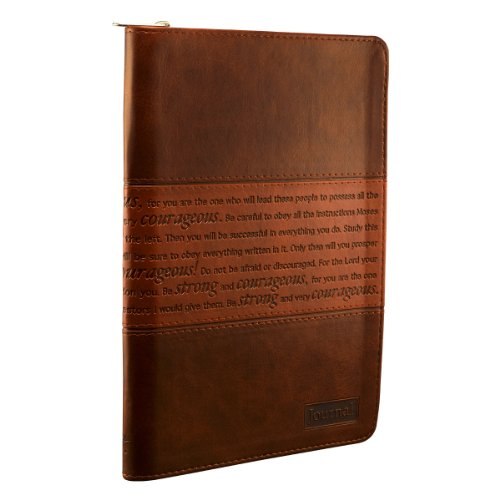 Classic Leather Journal Strong and Courageous Joshua 1:57 B