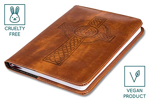 Refillable Faux Leather Journal, Vegan Lined Writing Journal for Women and Men