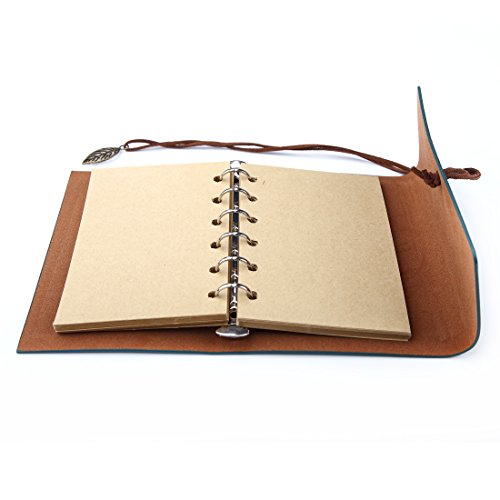 Refillable Leather Writing Journal, Travelers Sketchbook for Men & Women