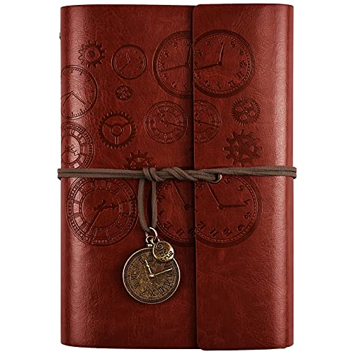 Refillable Leather Journal, Vintage Travelers Notebook with Lined Pages, Gift for Men and Women