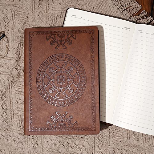 Vintage Leather Journal, Writing Travel Diary with Lined Pages, Soft Cover Notebook for Men