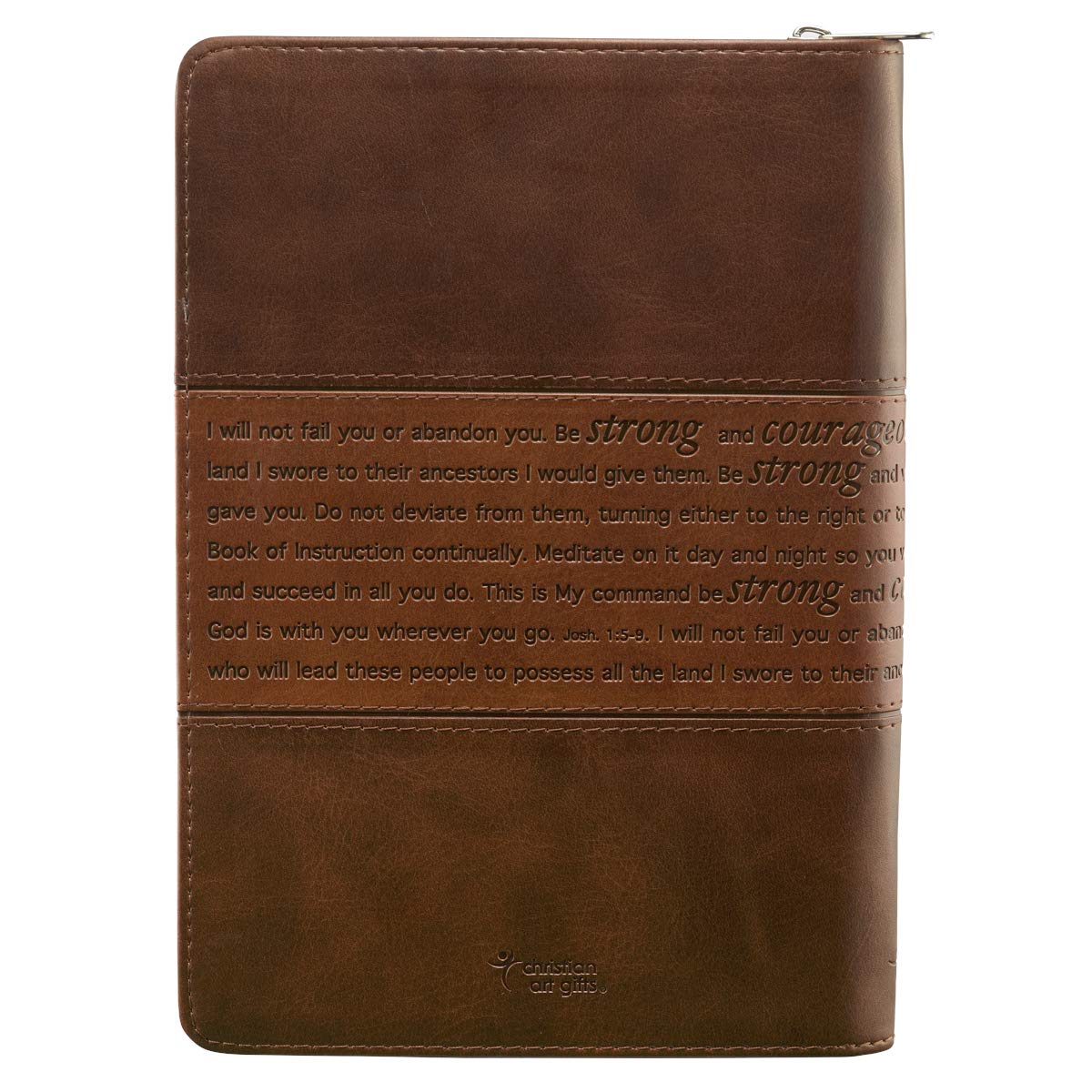 Classic Brown Faux Leather Journal with Zipper Closure