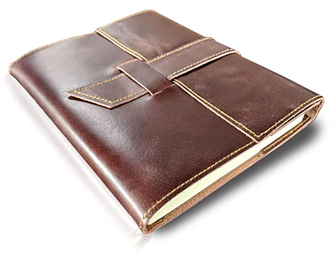 Handmade Refillable Bound Leather Journal - A Daily Notepad for Men & Women