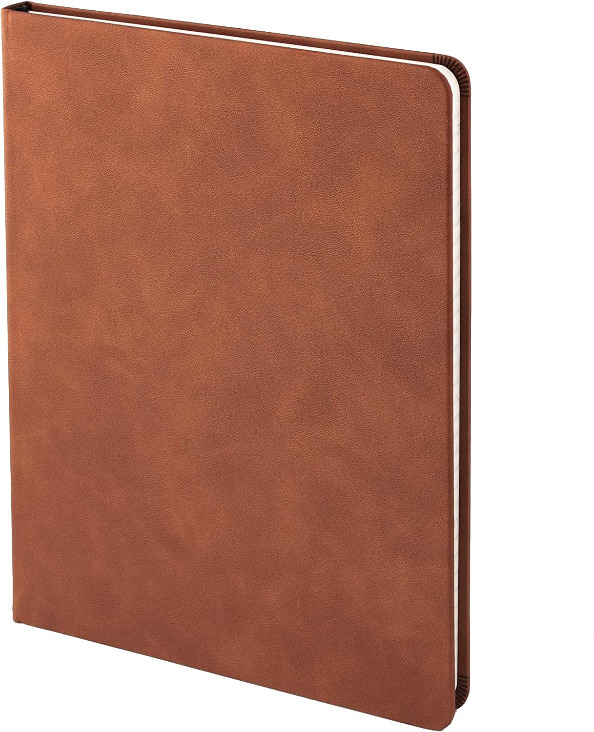 Lined Journal Notebook, Brown Vegan Leather Hard Cover Journal