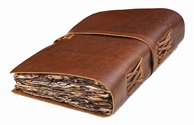 Leather Handmade Vintage Journal with Burnt Edges Notebook