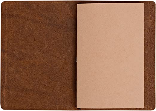 Refillable Leather Journal, Pocket-Friendly Travelers Notebook, Journal for Men & Women, Small Brown Dairy 10x15cm