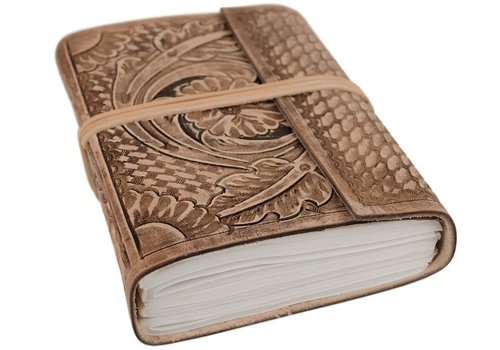 Handmade Antique Embossed Leather Journal Notebook